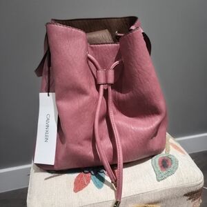 (New) Calvin Klein Gabrianna Drawstring Pink Bag